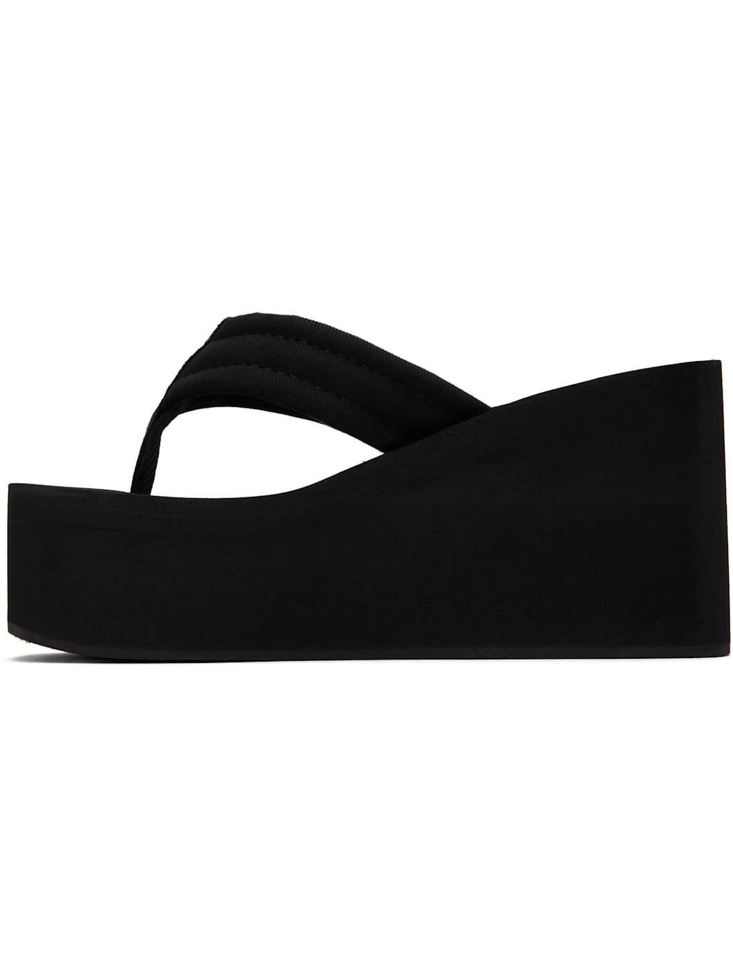 Black Branded Wedge Heeled Sandals - 3