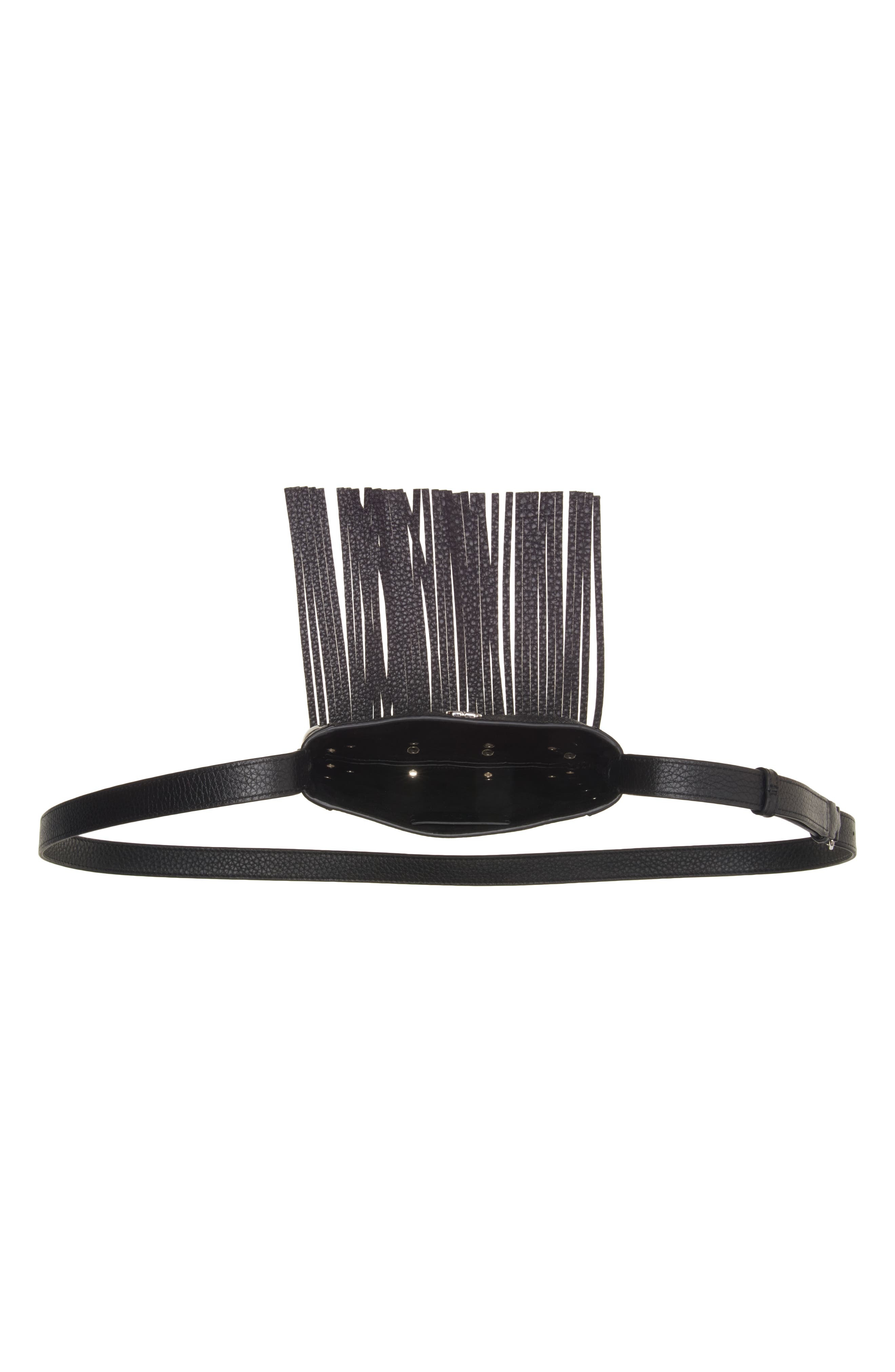 Valentino Garavani Small Nellcôte Fringe Stud Crossbody Bag in 0No Nero at Nordstrom - 5