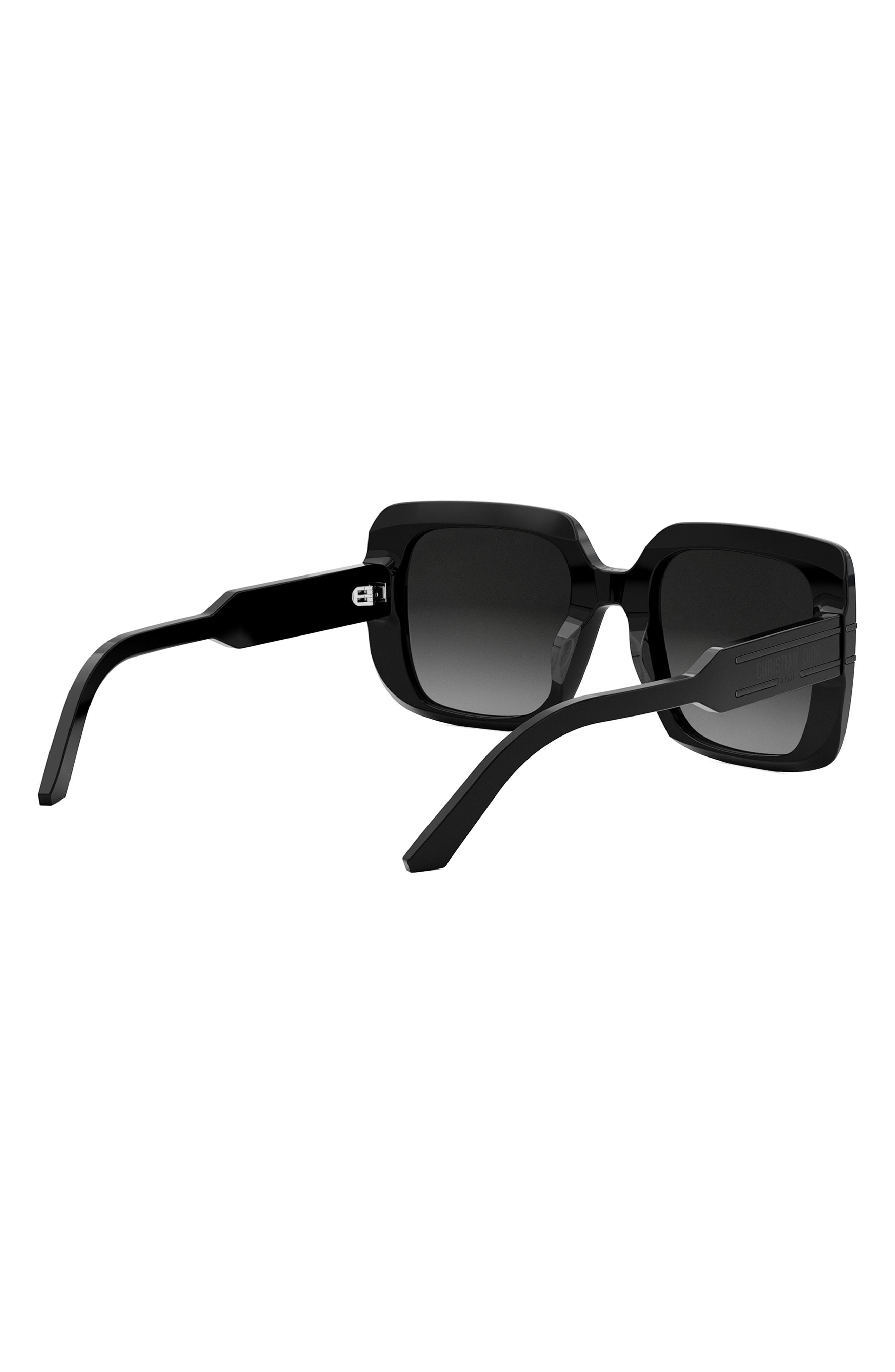 'DiorSignature S11I Gradient Square Sunglasses in Shiny Black /Gradient Smoke at Nordstrom - 6