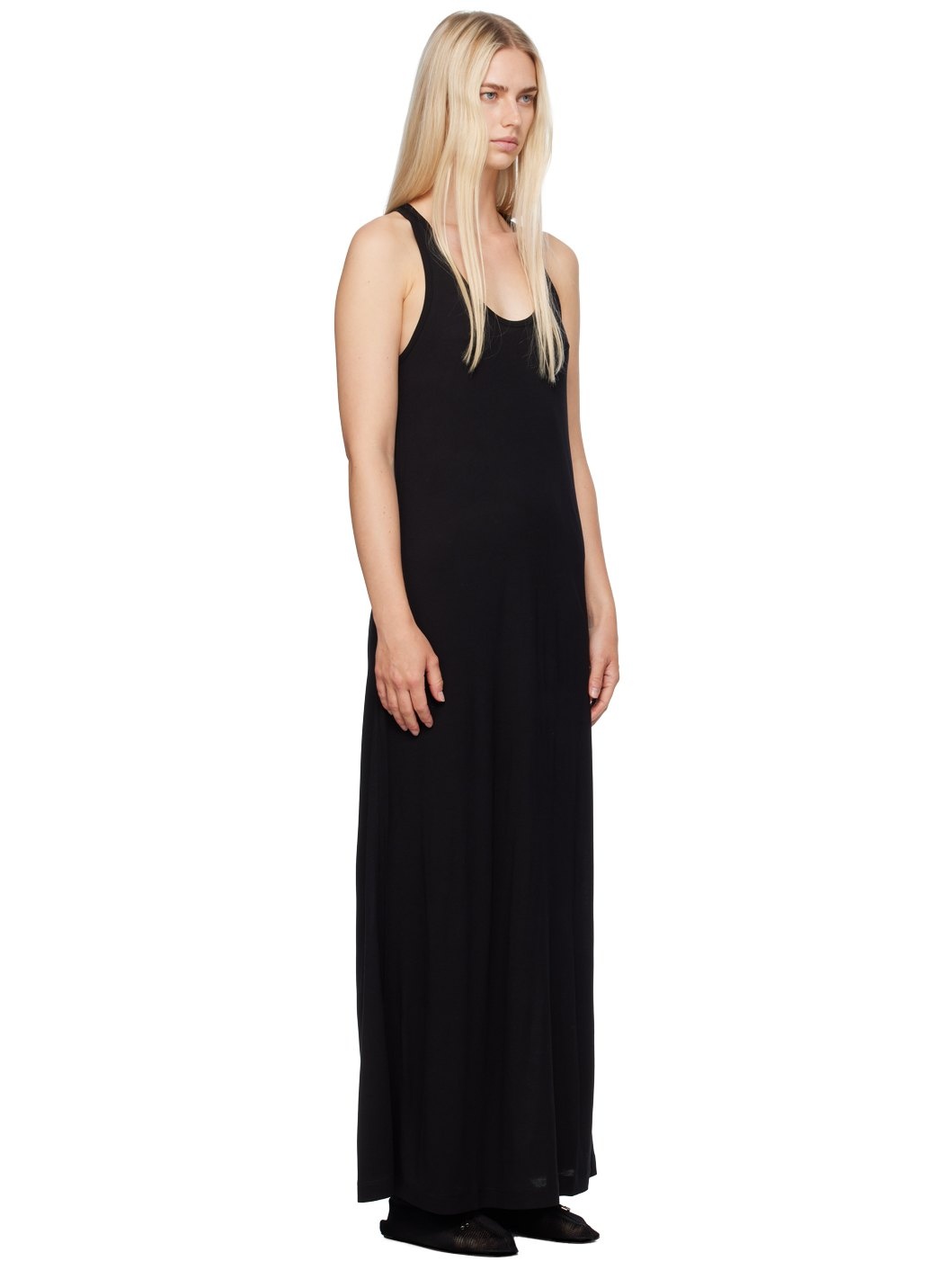 Black Scoop-Neck Maxi Dress - 2