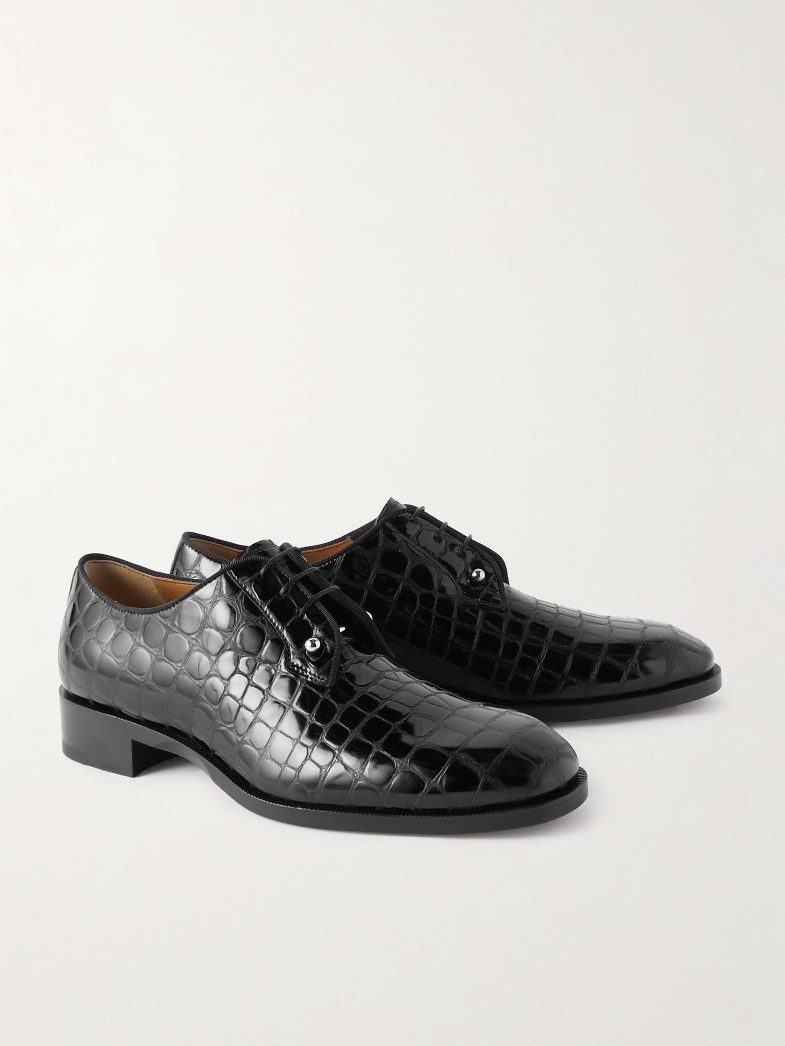 Chambeliss Embellished Croc-Effect Leather Derby Shoes - 4