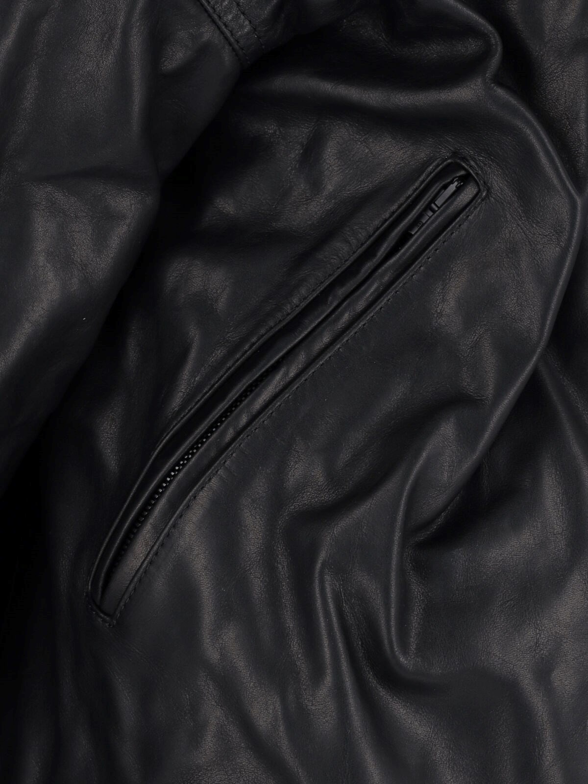 LEATHER ZIP JACKET - 4