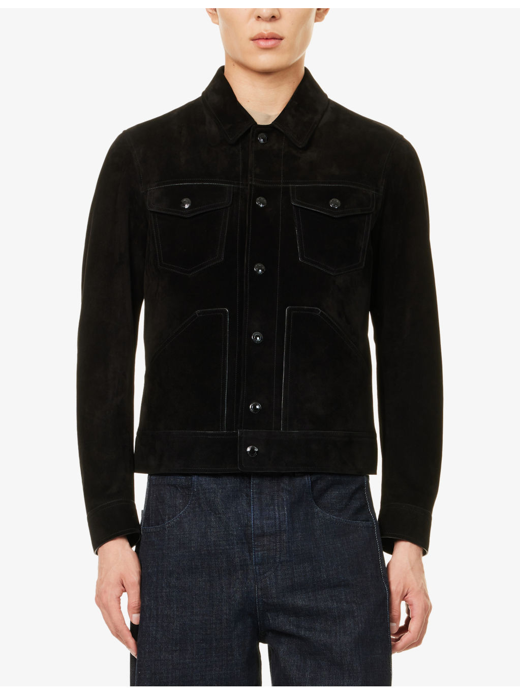 Western Patch-Pocket Suede Jacket - 3