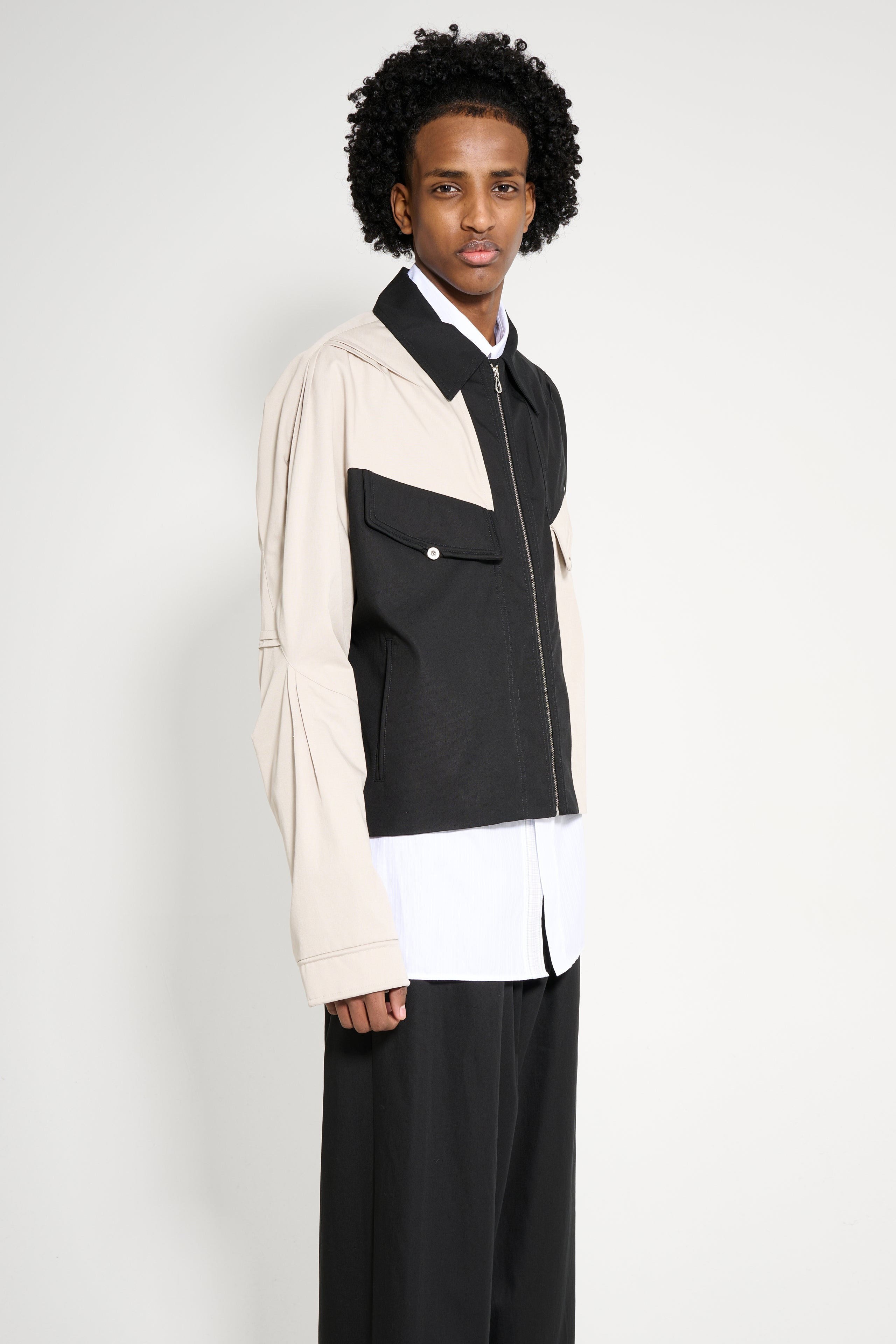 KIKO KOSTADINOV ALEC K-DART BLOUSON SEEDPEARL / BLACK SABLE - 3