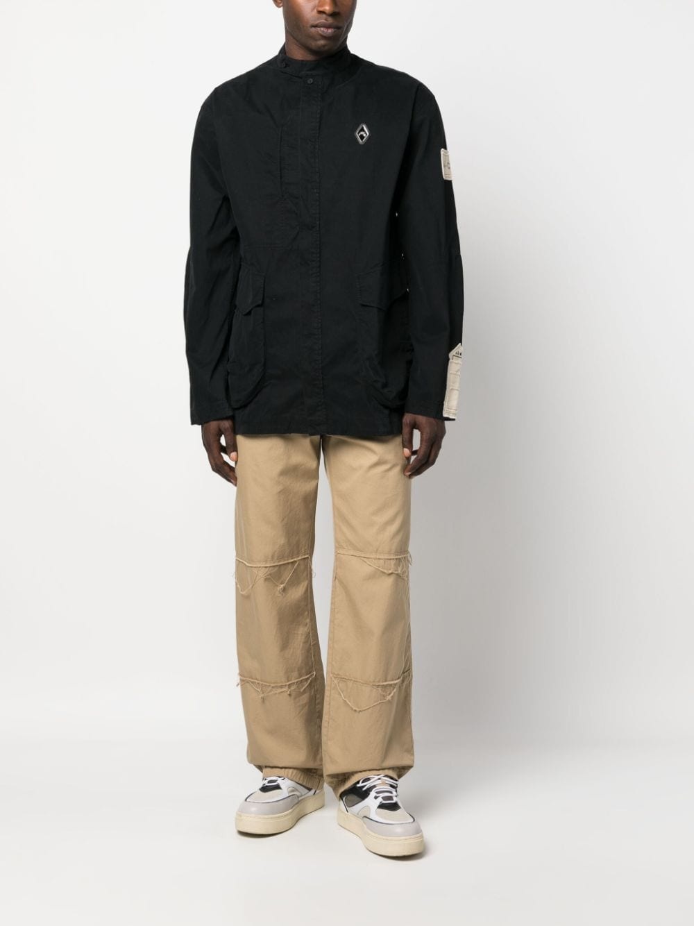 Ando logo-plaque cargo shirt - 2