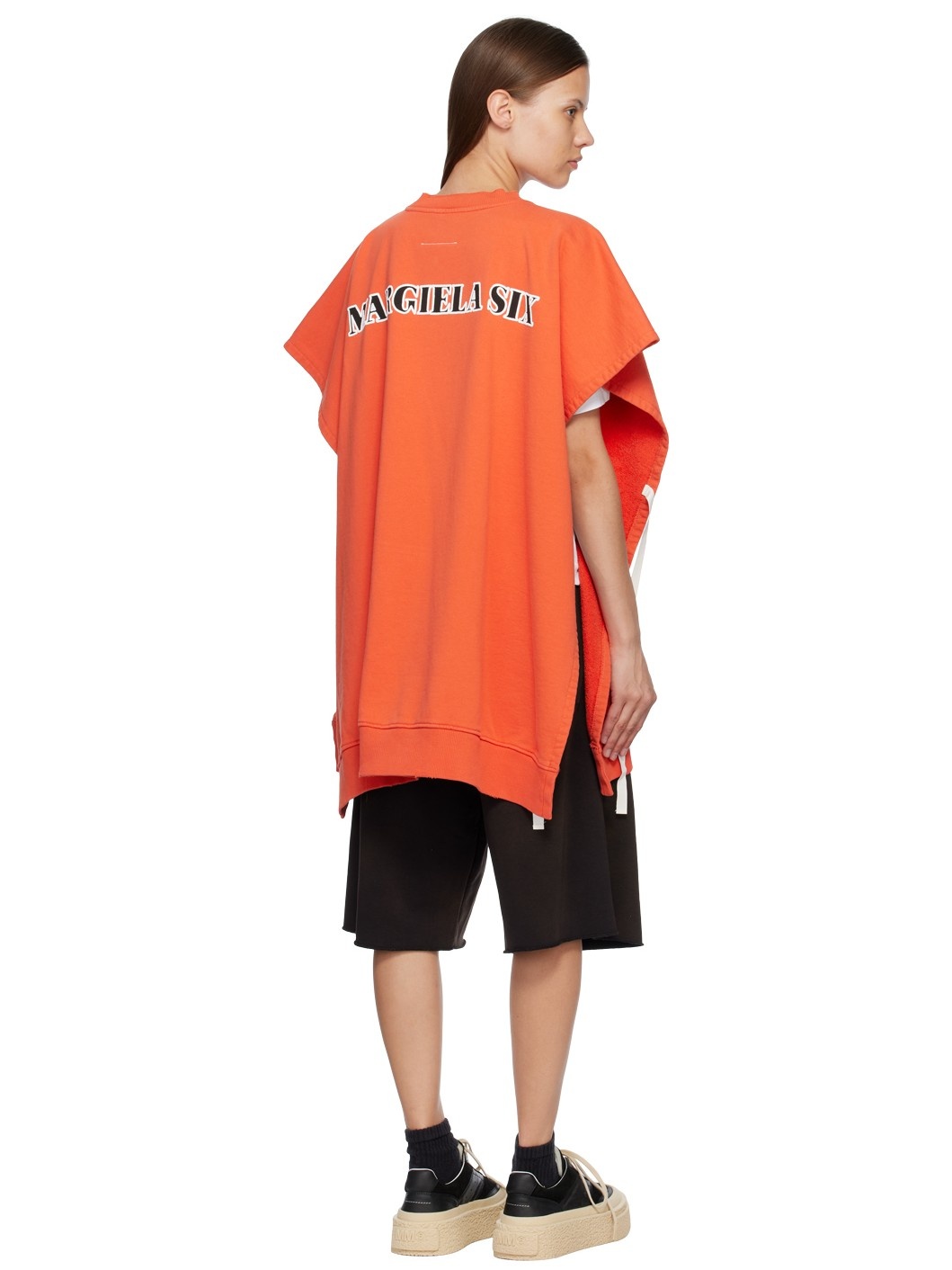 Orange Draped Sweatshirt - 3