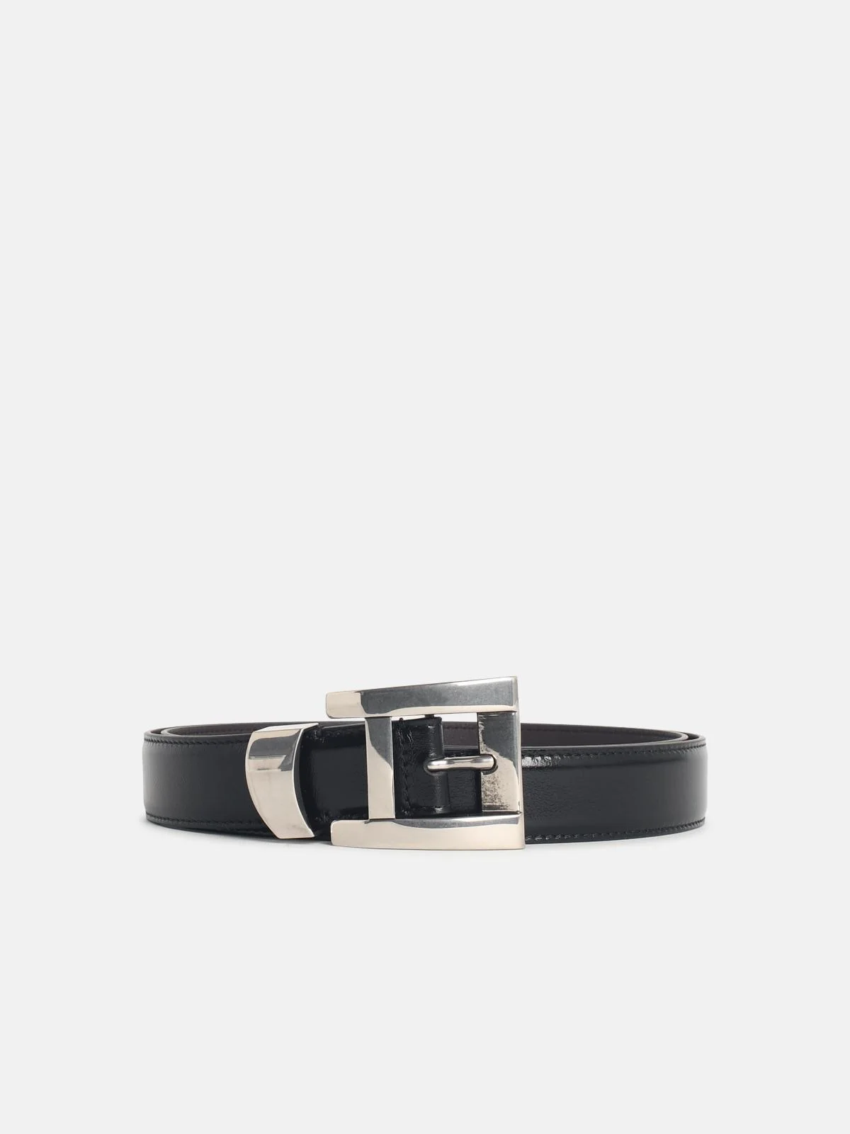 BLACK LEATHER BELT - 1
