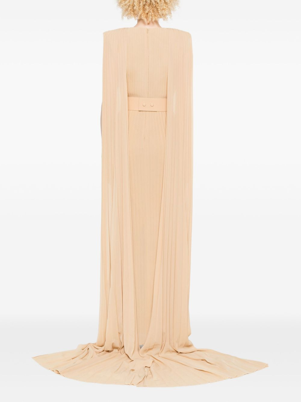 pleated cape maxi dress - 4