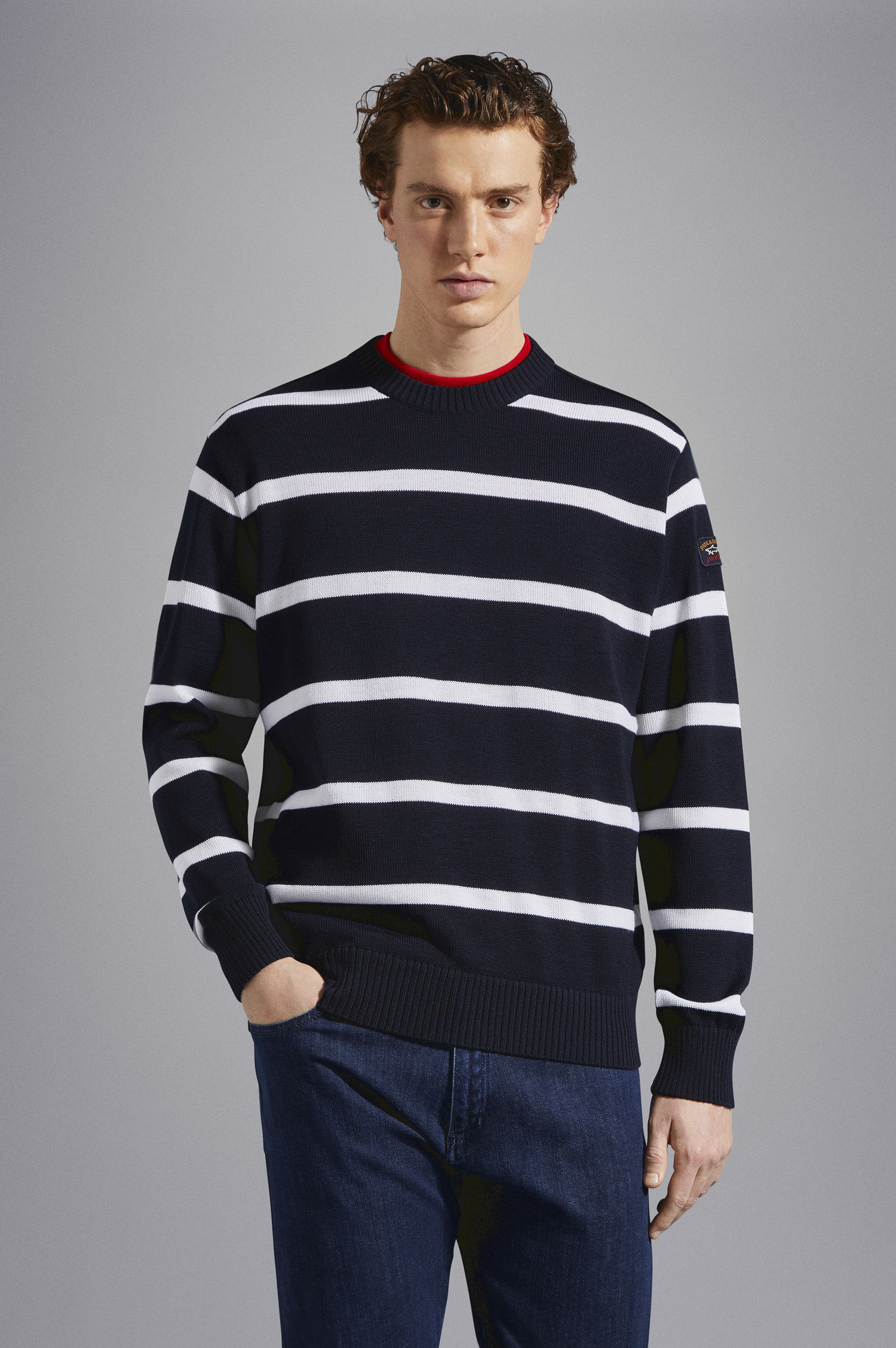 BRETAGNE WOOL CREW NECK WITH ICONIC BADGE - 6