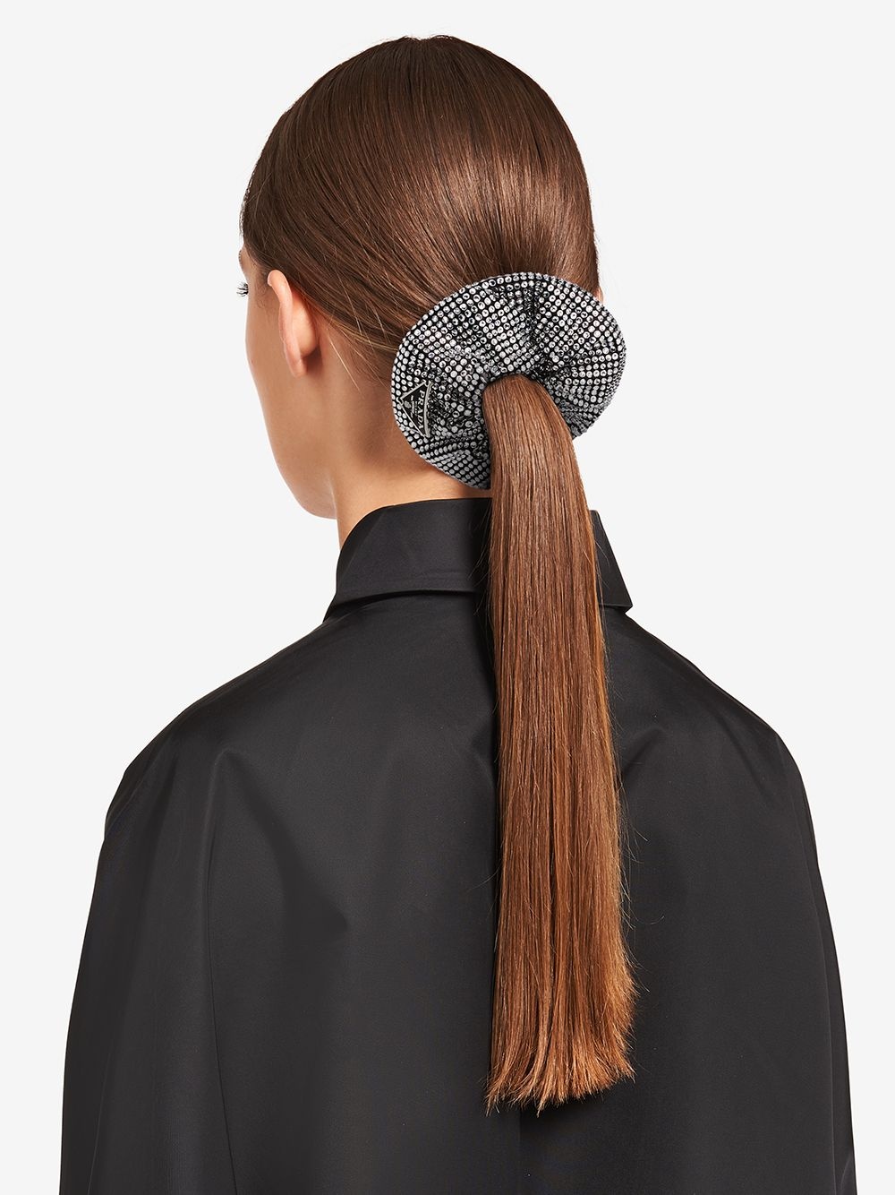 triangle-logo crystal-embellished scrunchie - 2