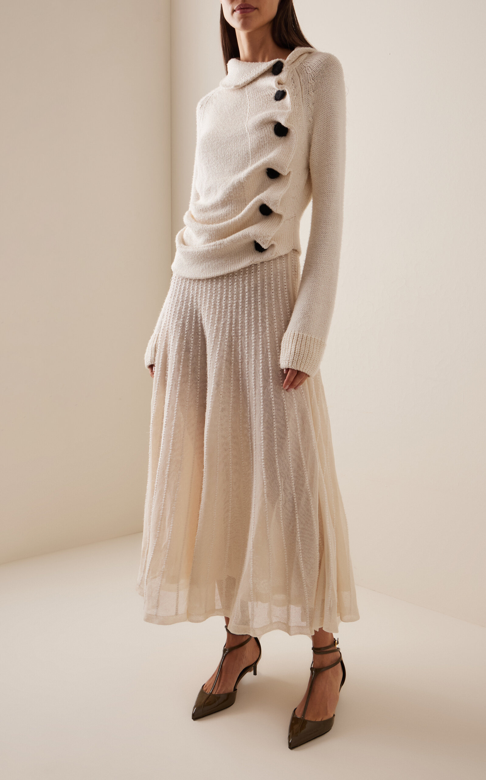 Lorrai Knit Silk Cardigan neutral - 3