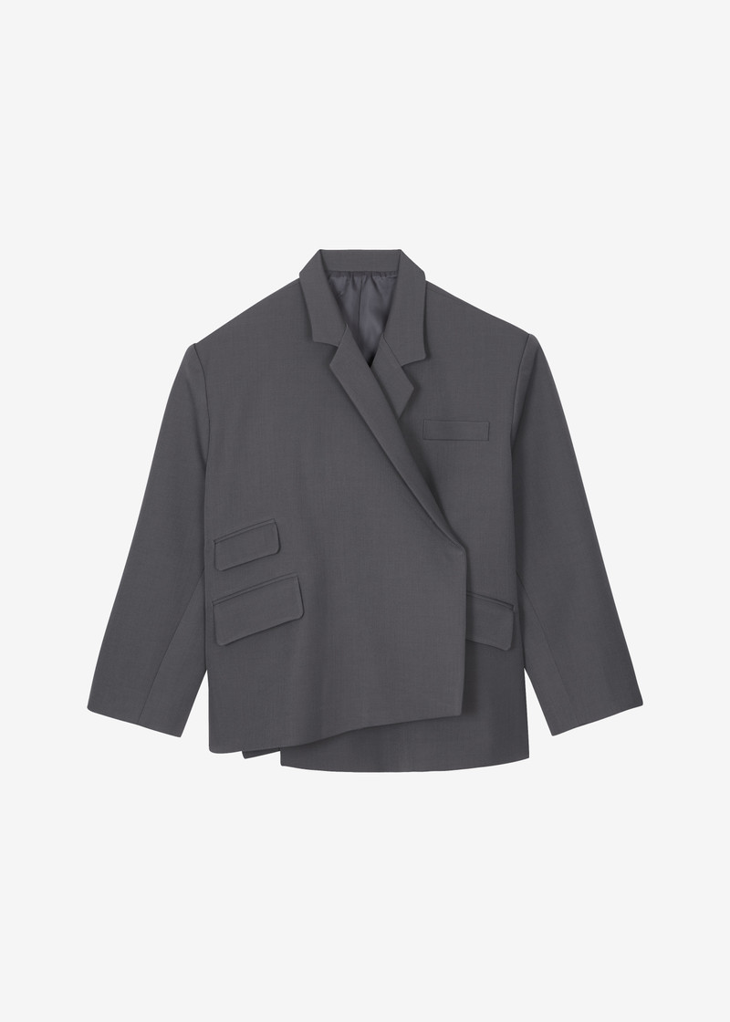 Tolmer Boxy Wrap Blazer - Storm Grey 1