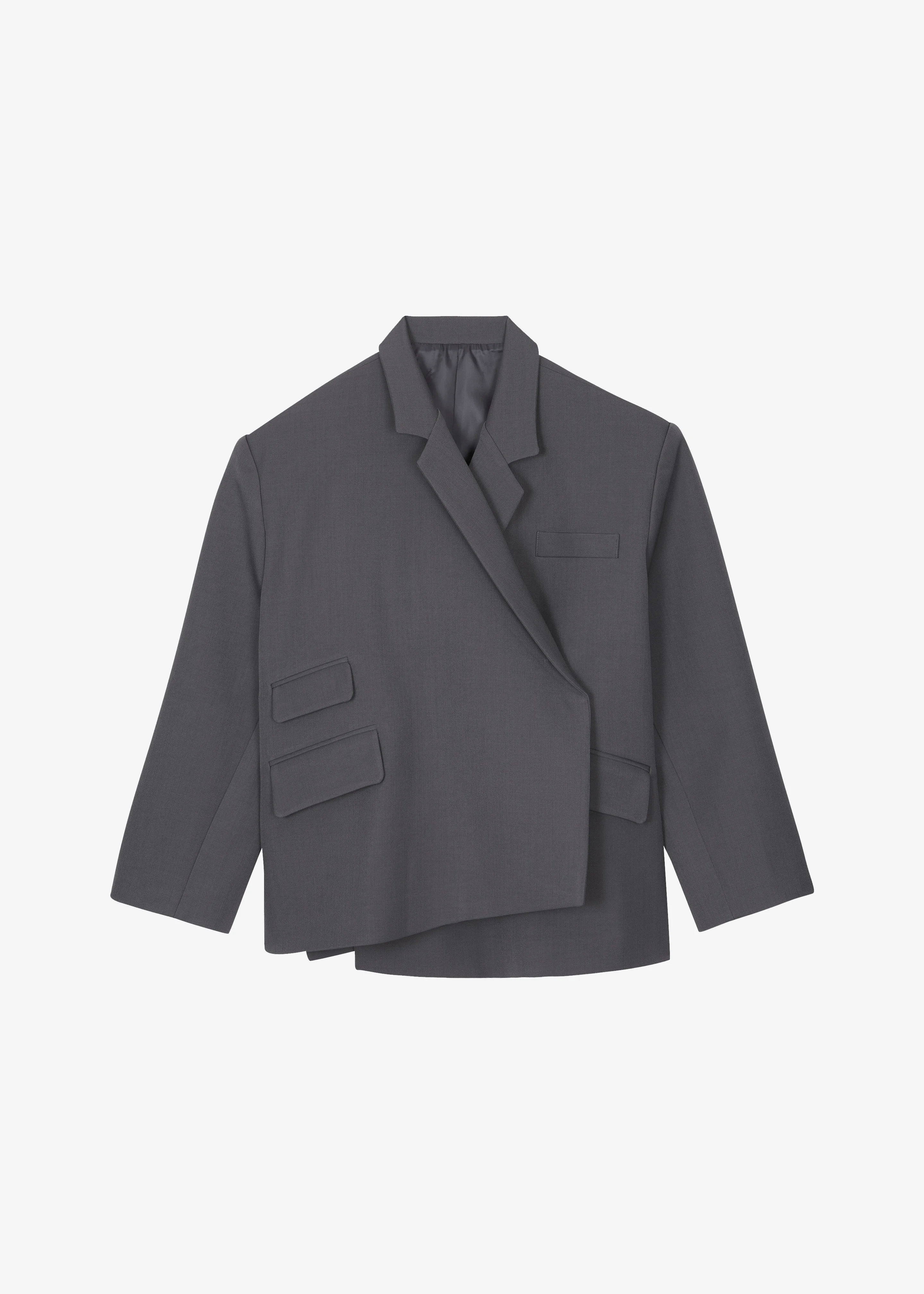 Tolmer Boxy Wrap Blazer - Storm Grey - 1
