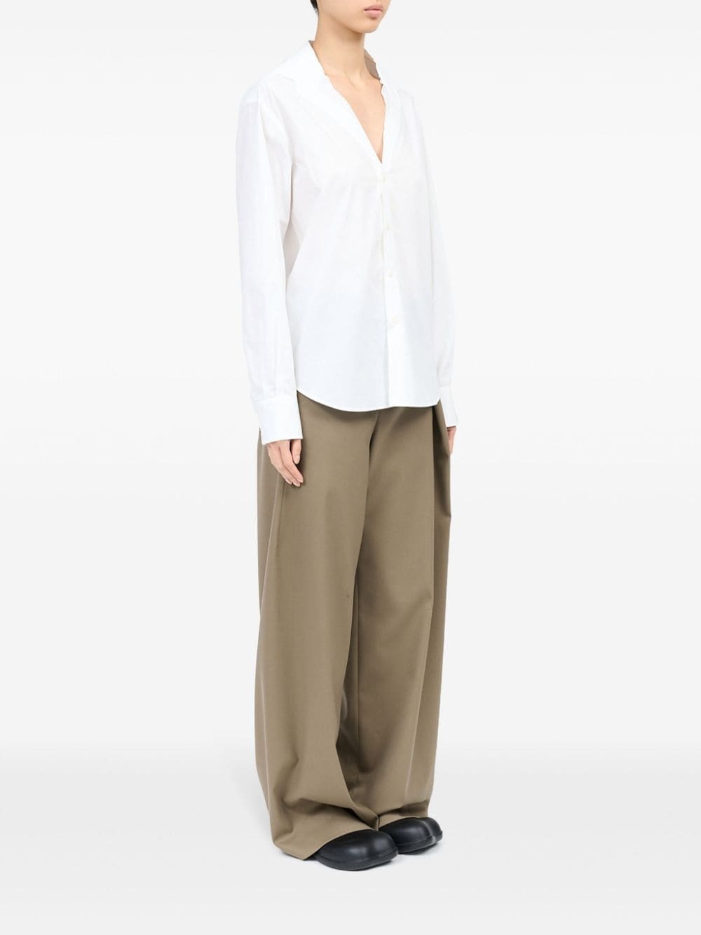 V-neck cotton shirt - 3