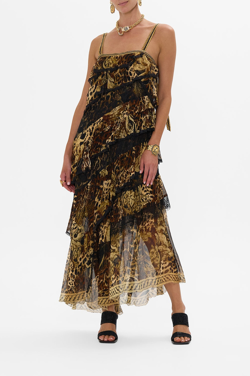 CAMILLA ASYMMETRIC SPLICED LACE DRESS outlook