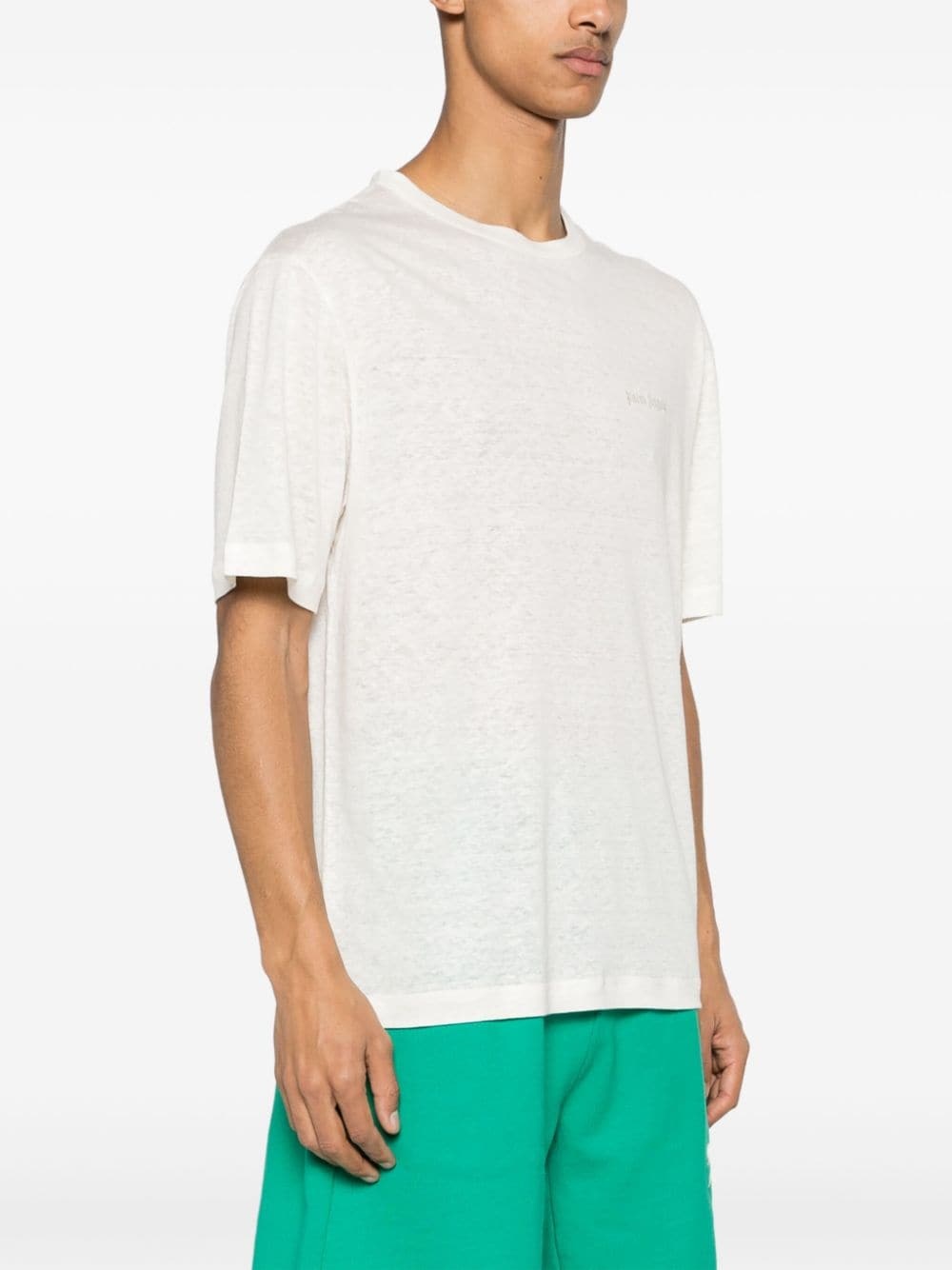 semi-sheer linen T-shirt - 3