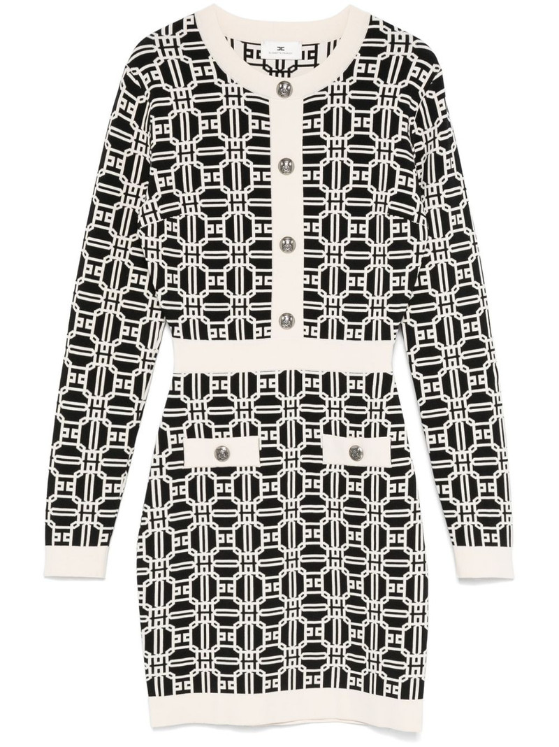 logo-jacquard mini dress 1