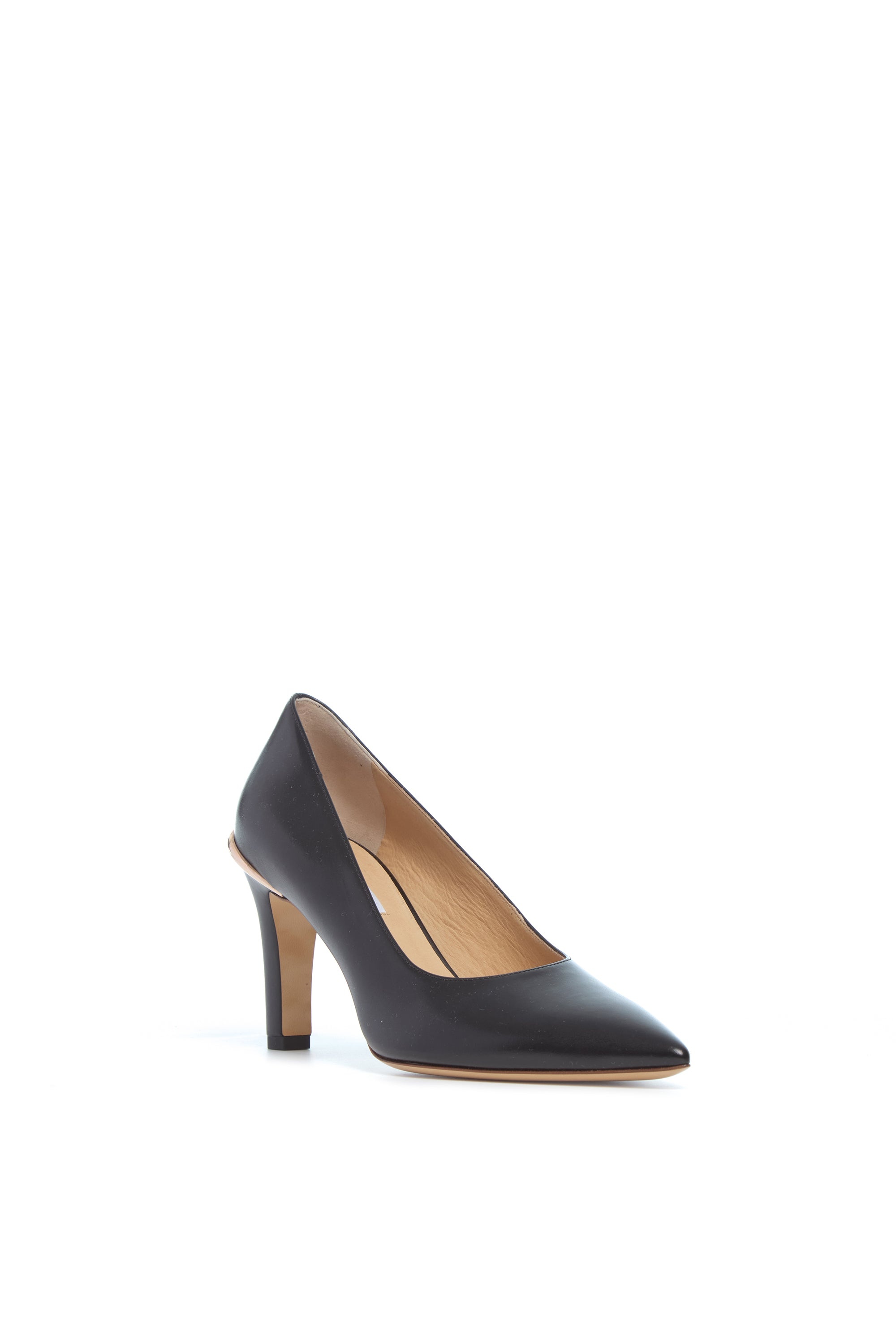 Edwina High Heel Stiletto Pump in Black Soft Leather - 2