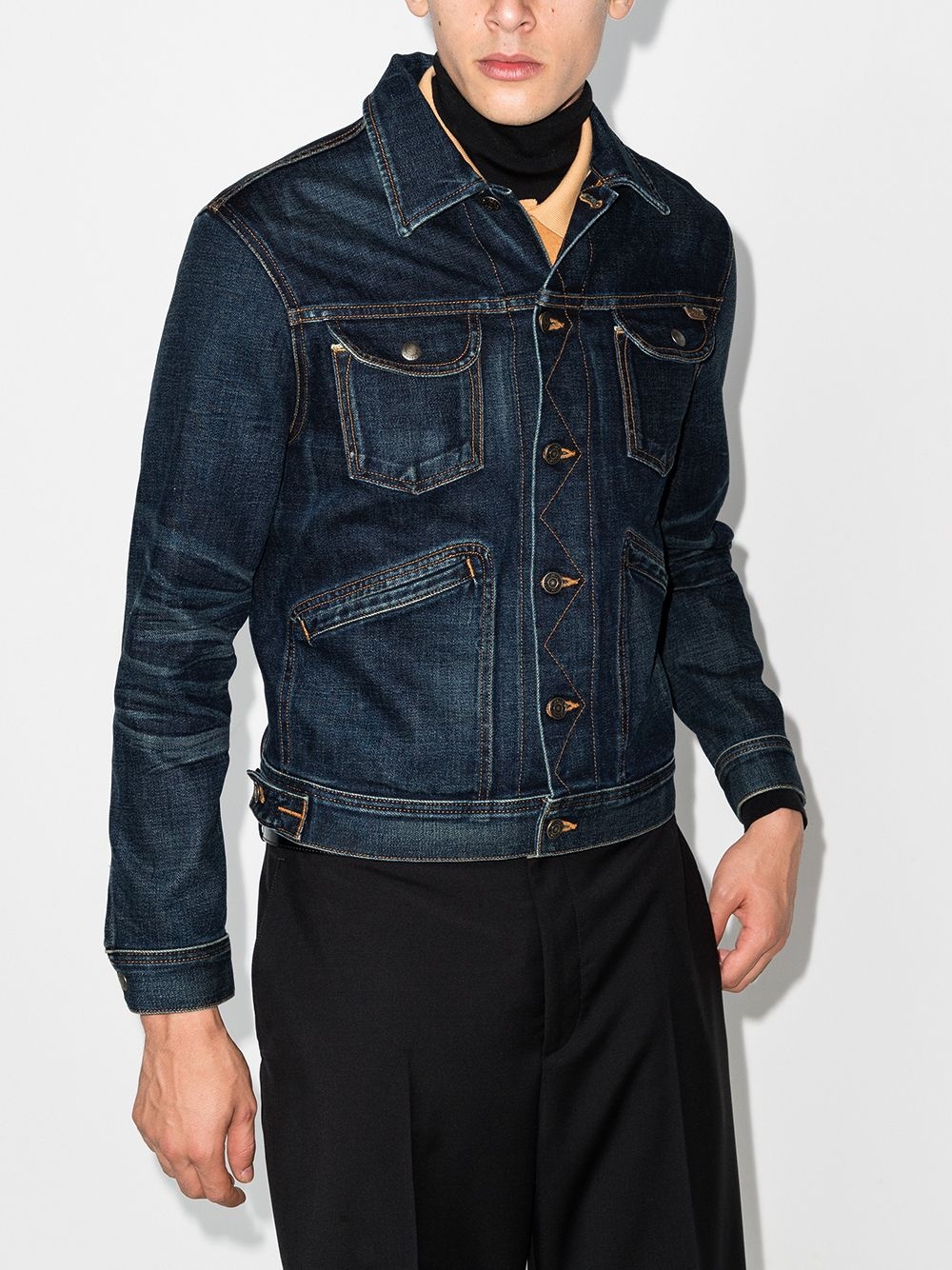 dark-wash denim jacket - 2