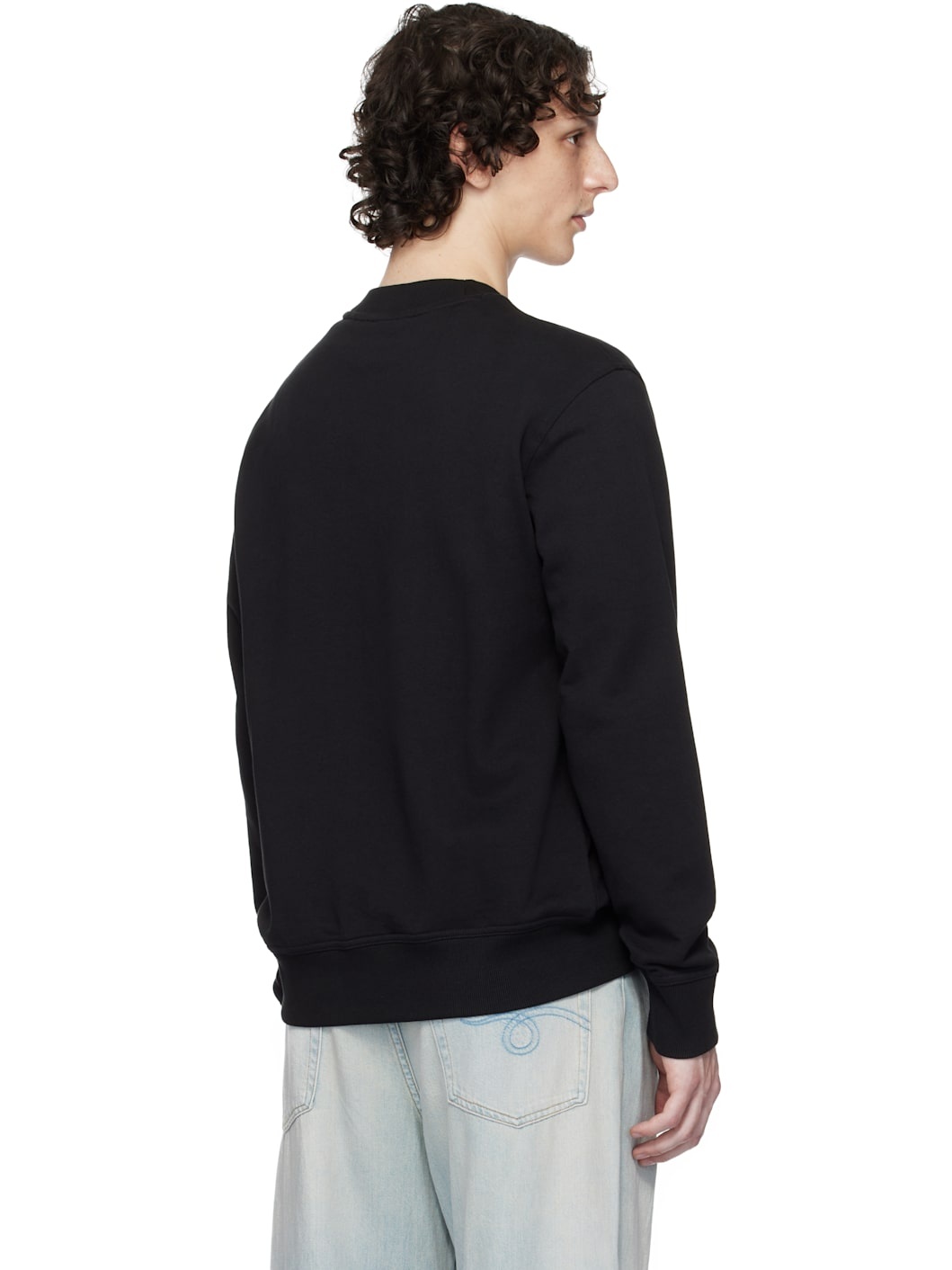 Black Relaxed-Fit Cotton-Terry Logo Sweatshirt - 3