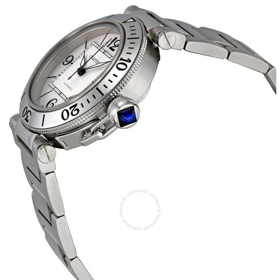 Pre-owned Cartier Pasha Seatimer Silver Dial Men's Watch W31080M7 - 2