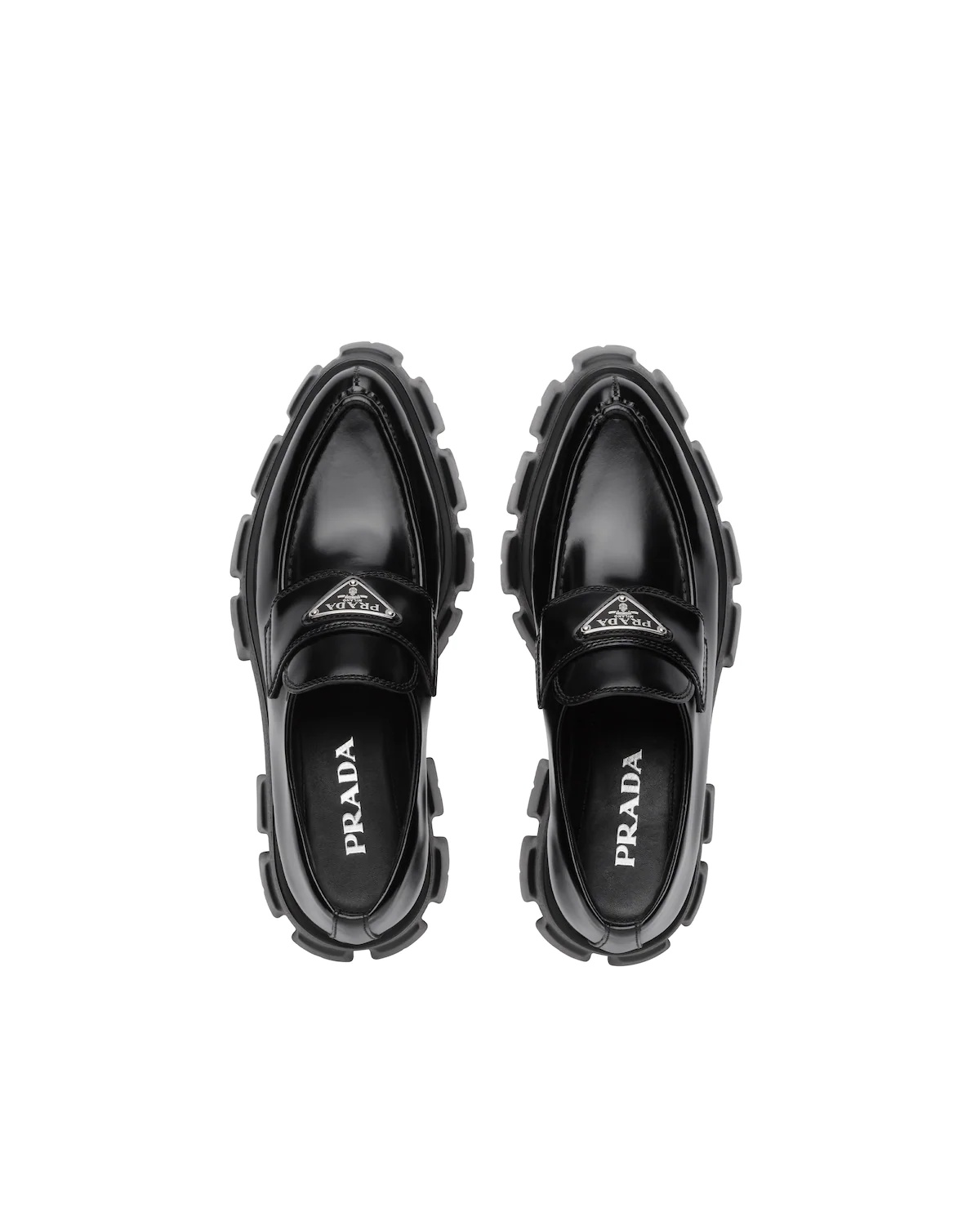 Monolith pointy brushed leather loafers - 3