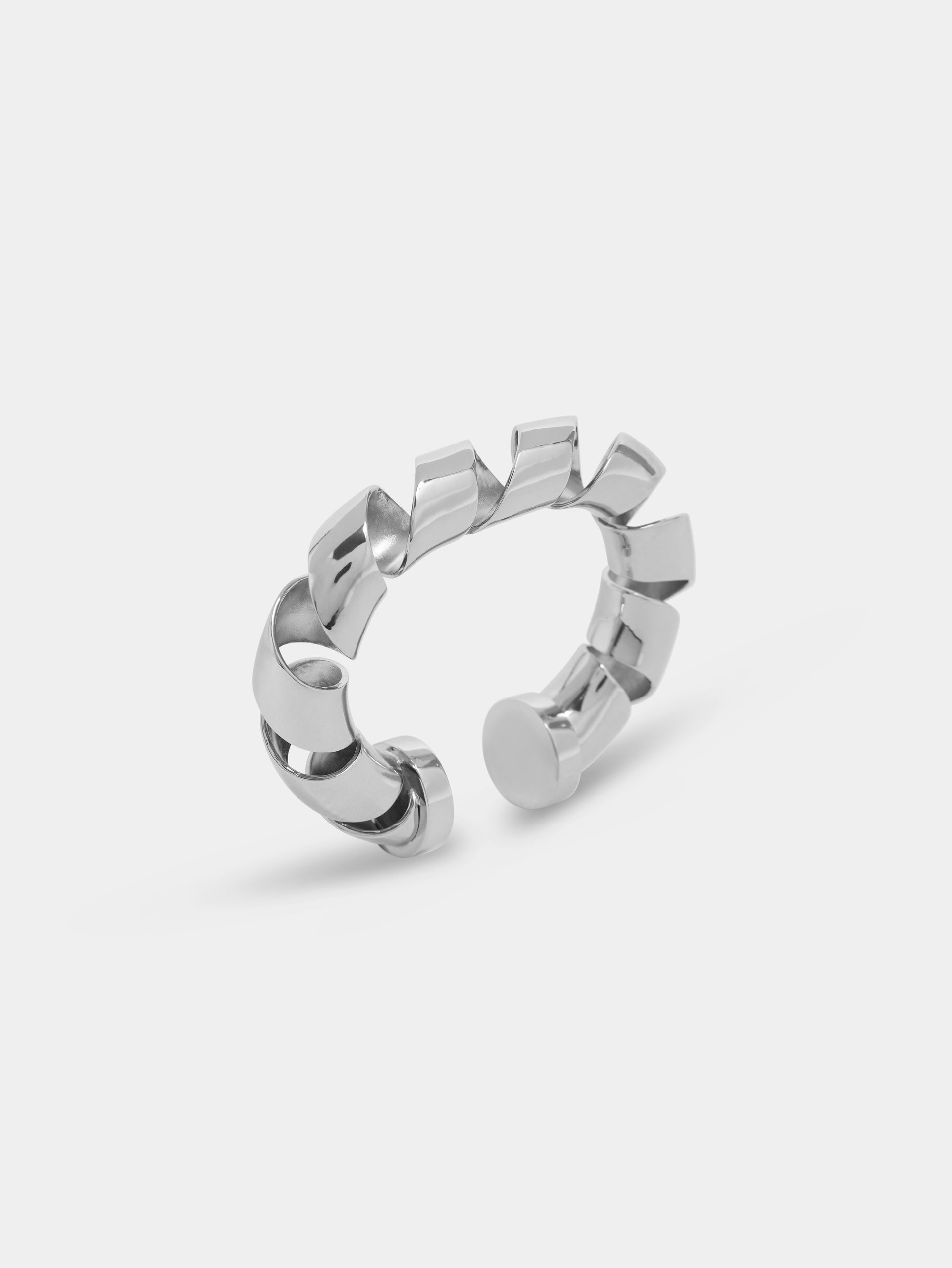 SILVER XL LINK TWIST CUFF - 2