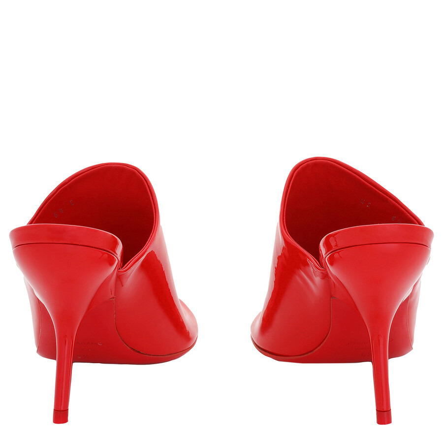 Salvatore Ferragamo Red Calfskin Open-Toe Slide Sandals - 4