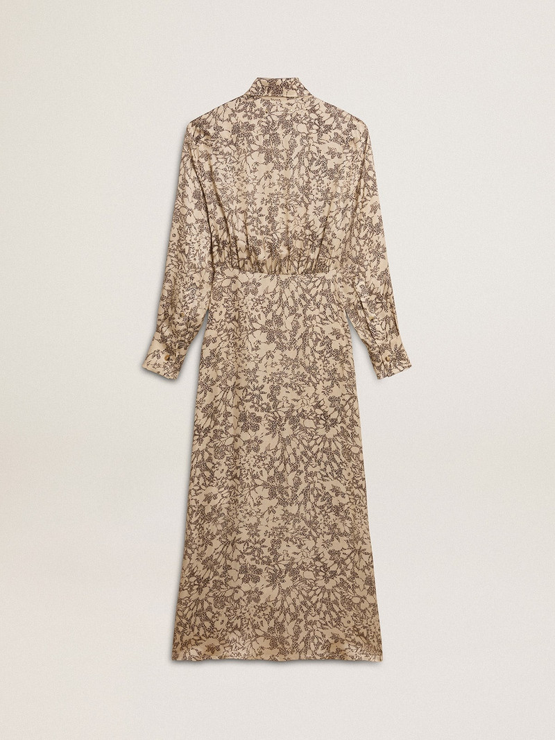 Women's silk-blend midi dress with a floral print 6