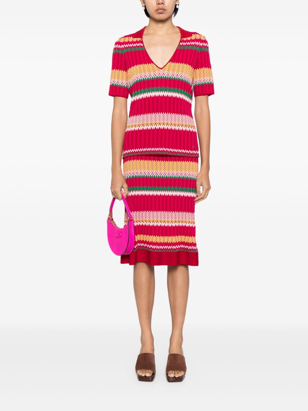 striped pattern midi-skirt - 2
