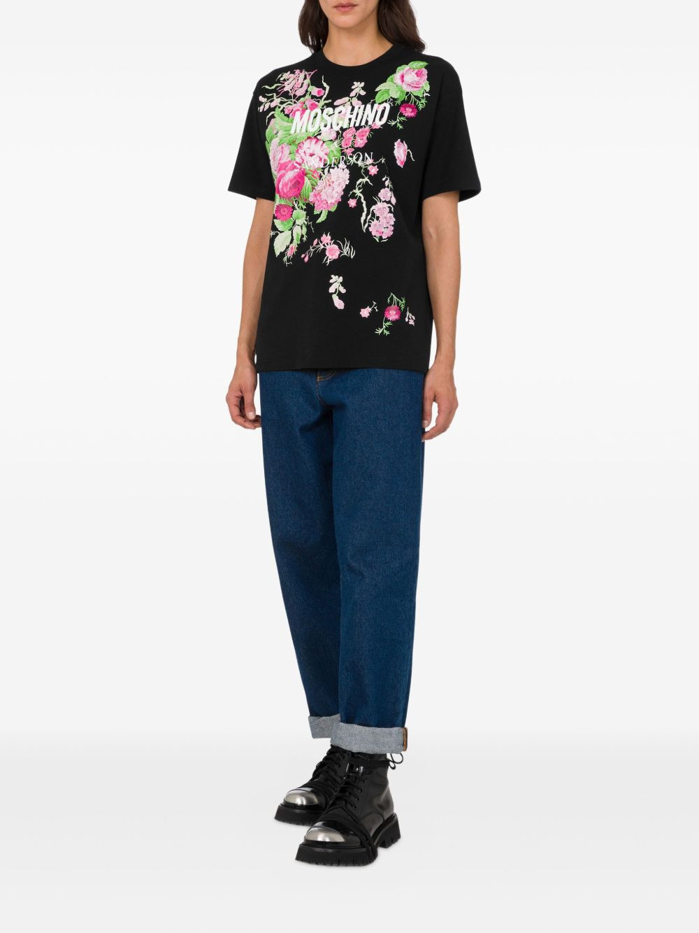 floral-print cotton T-shirt - 2