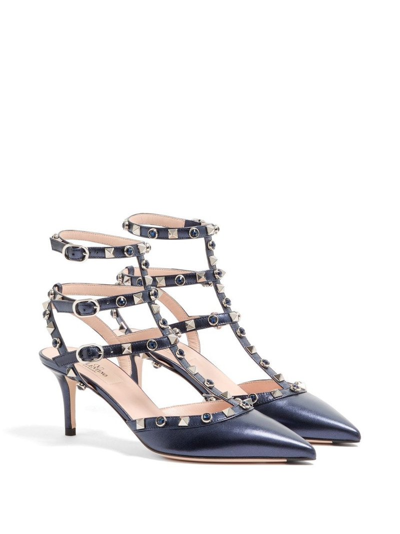 Valentino Rockstud pumps in laminated nappa leather with 65mm cabochon outlook