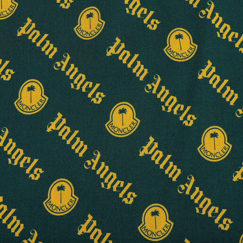 MONCLER X PALM ANGELS LOGO PRINT SHIRT - DARK GREEN - 5