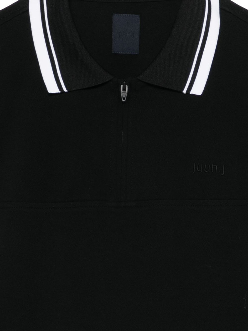 zip-fastening stipped polo shirt 3