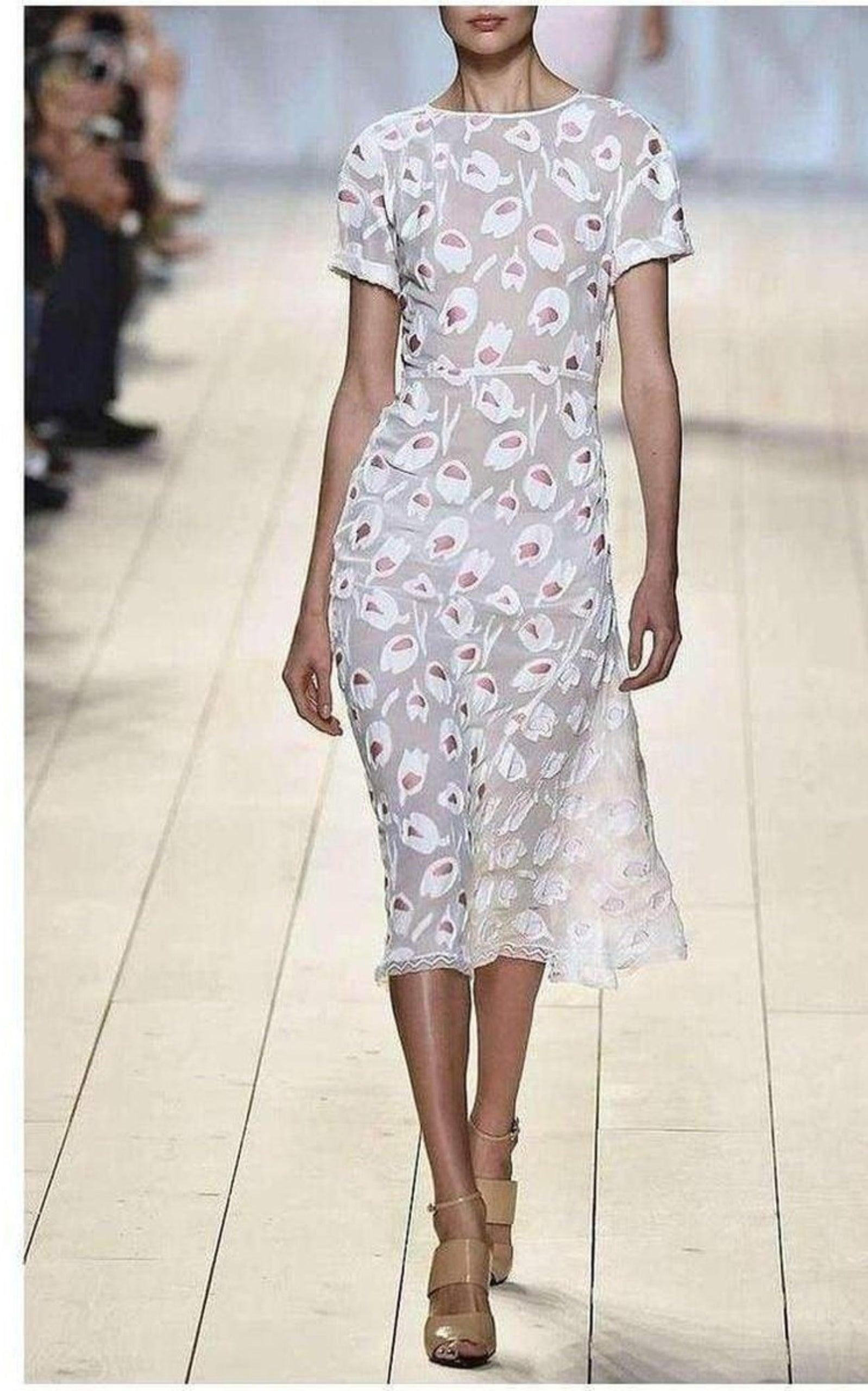 Rose Pivoine And Natural Floral Silk Blend Dress - 5