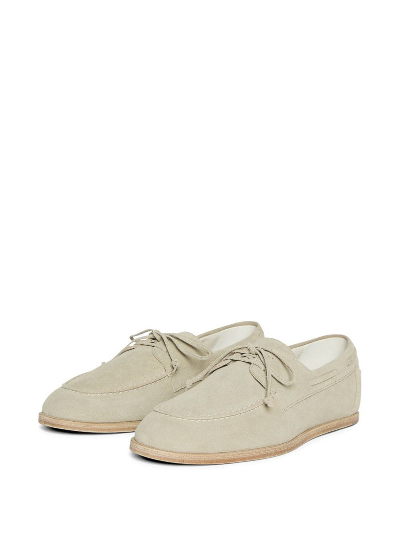 LARDINI suede lace-up boat shoes outlook