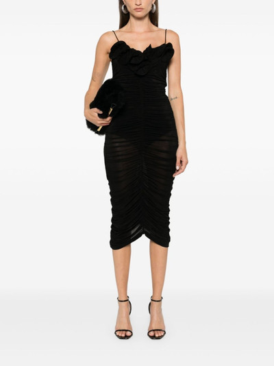 MAGDA BUTRYM ruched ruffle midi dress outlook