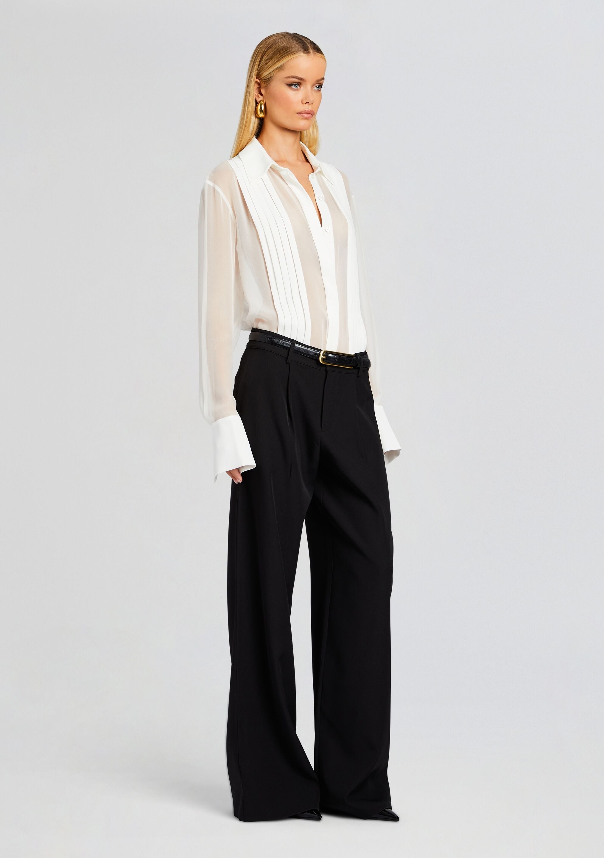 MEGHAN PANELLED SILK BLOUSE - 3