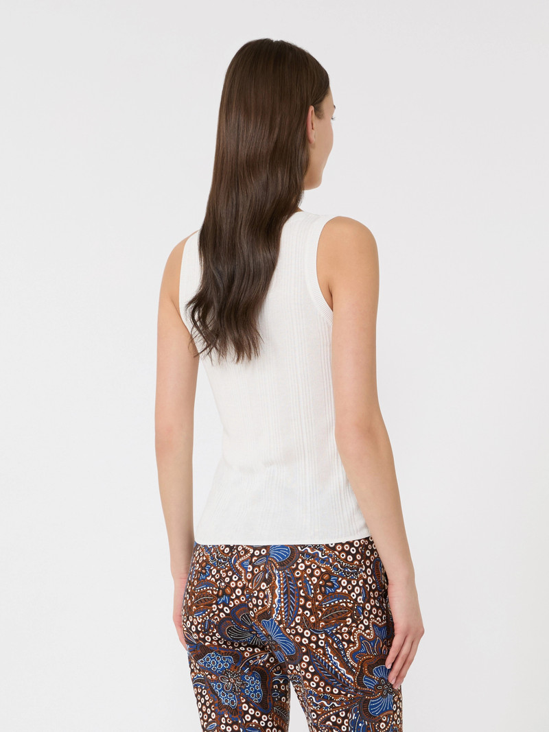COSE Viscose yarn sleeveless jumper - WHITE 4