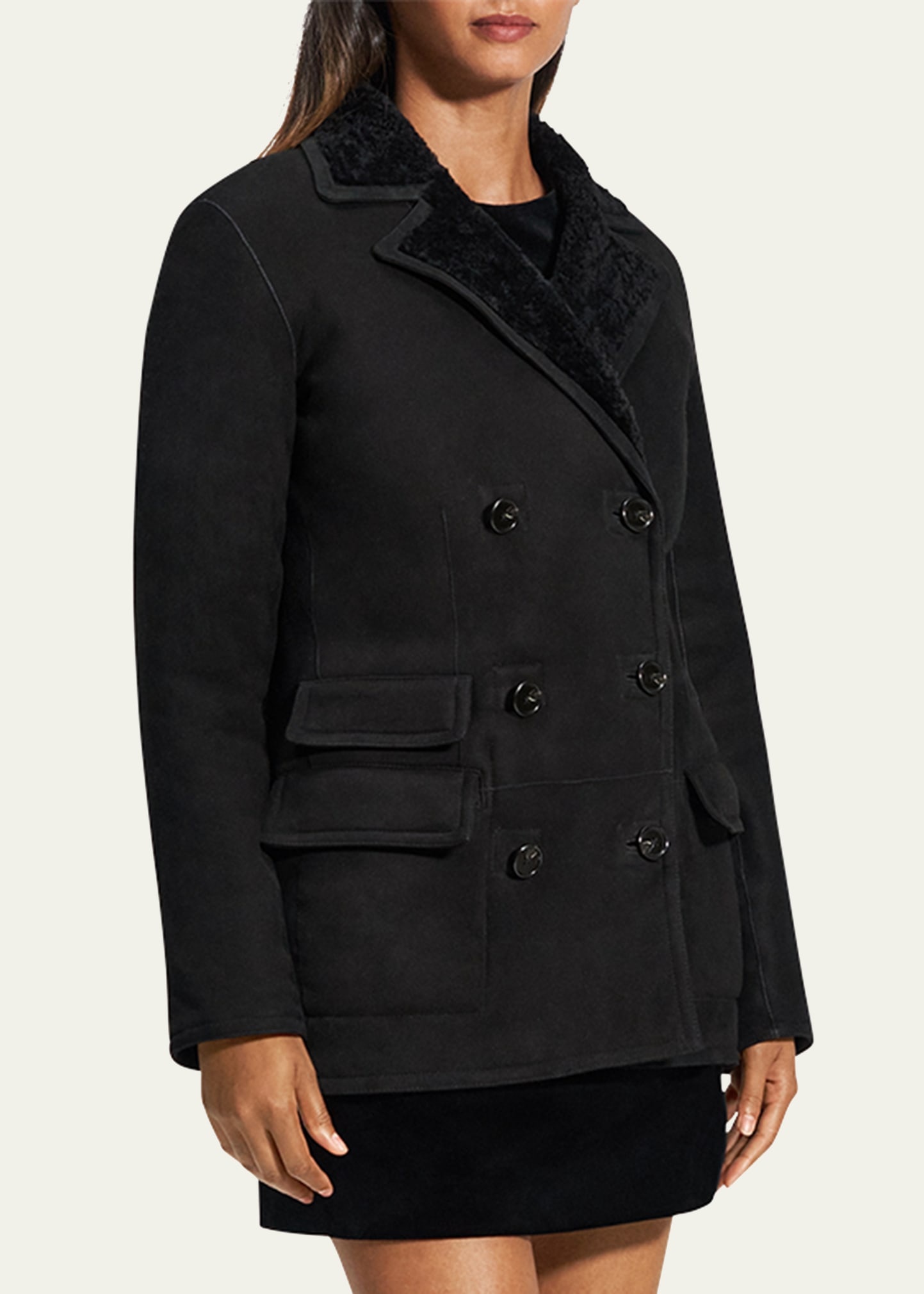 Shearling Peacoat Blazer - 4