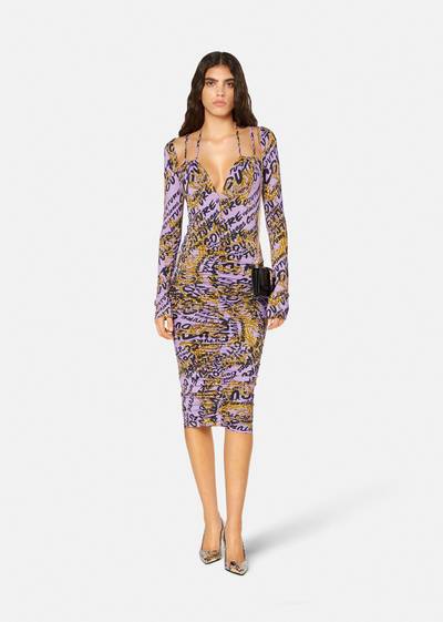 VERSACE JEANS COUTURE Logo Brush Couture Midi Dress outlook