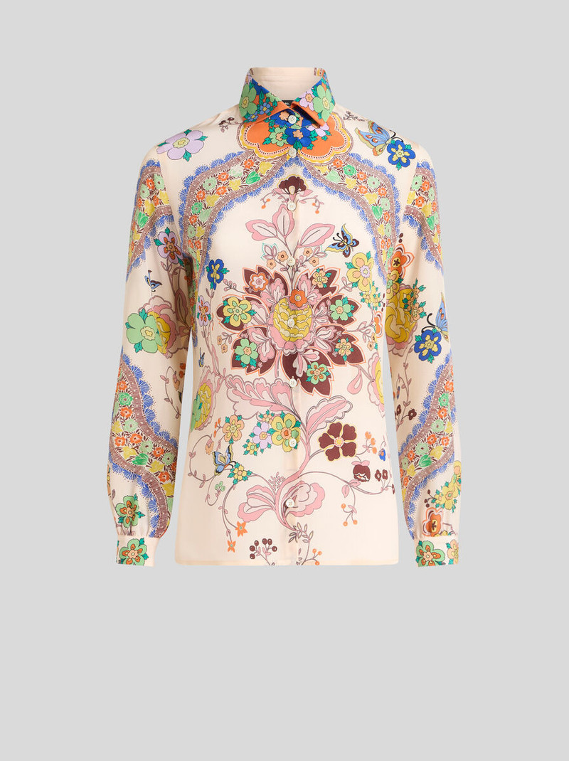 SILK SHIRT WITH FLORAL PRINT - 1