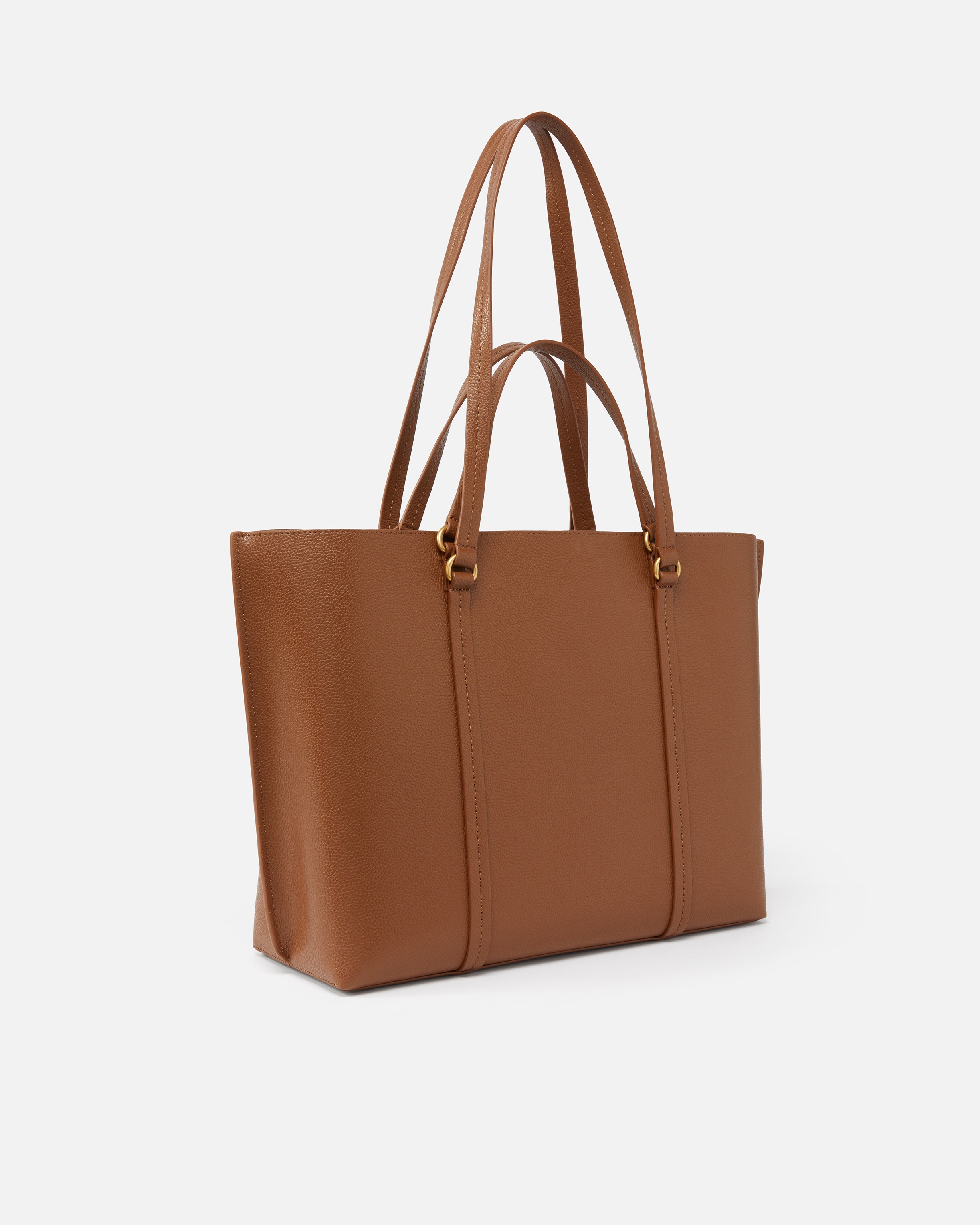 LARGE TUMBLED LEATHER SHOPPER BAG - 2