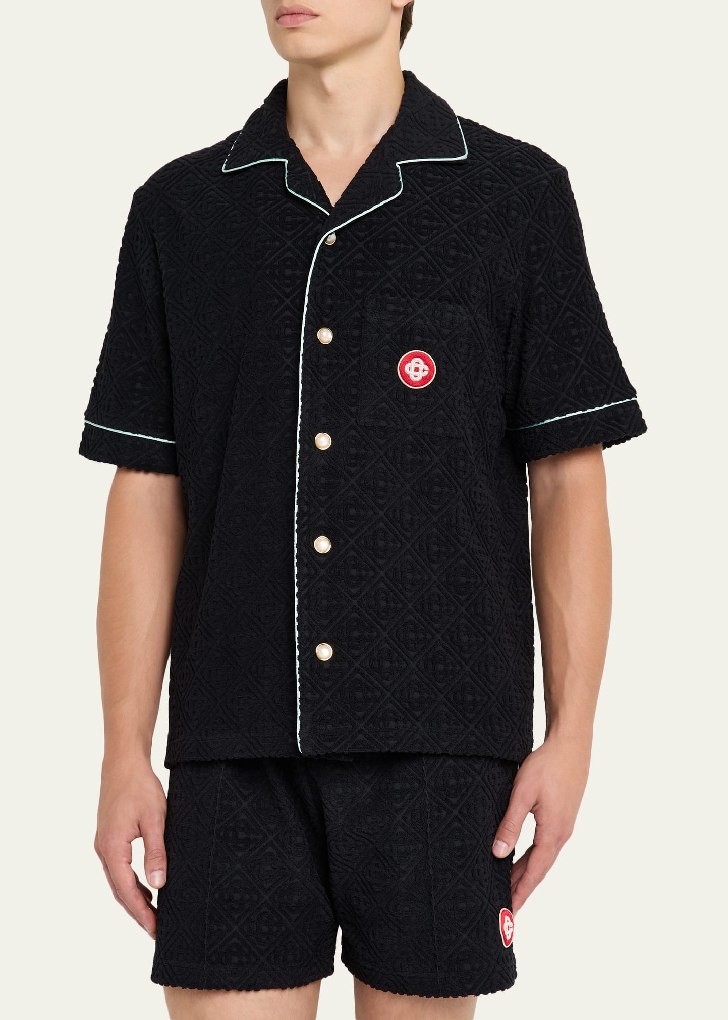 Men's Terry Monogram Short-Sleeve Shirt - 4