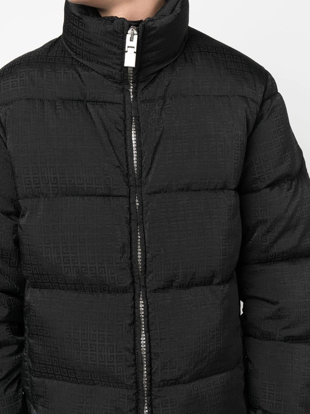 quilted funnel neck jacket - 5