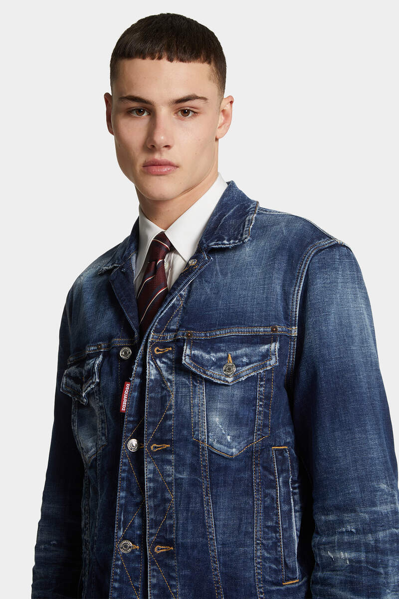 DARK MOODY BLUES DOUBLE FRONT JEAN JACKET - 5