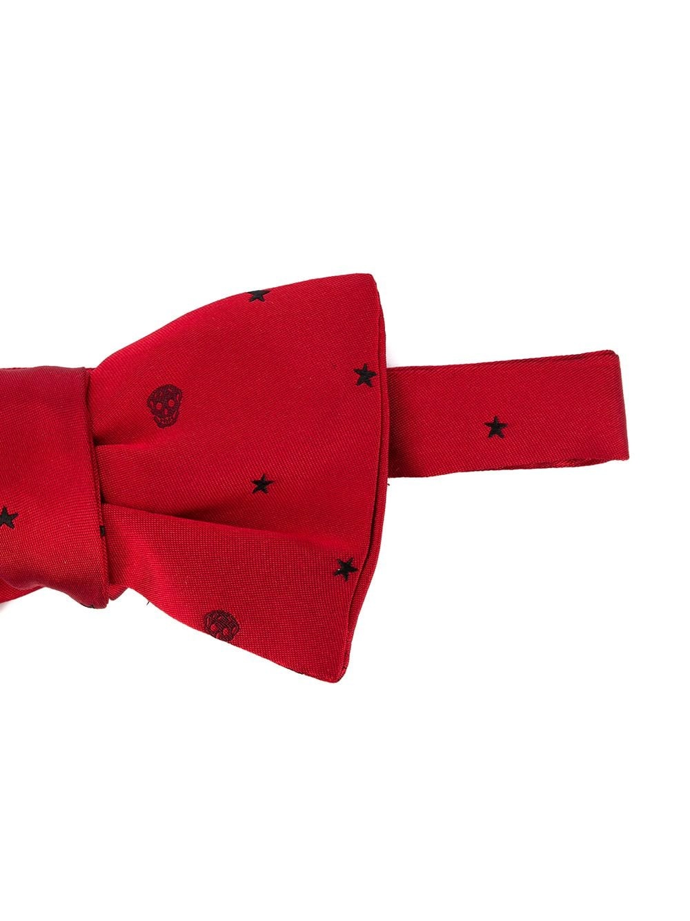 skull-print clip-on bow tie - 2