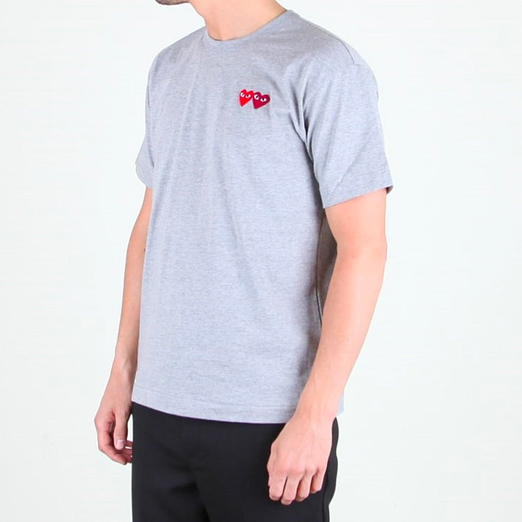 COMME des GARCONS PLAY Basic T-Shirt Two Emblems 'Grey' AZ-T226-051-3 - 5