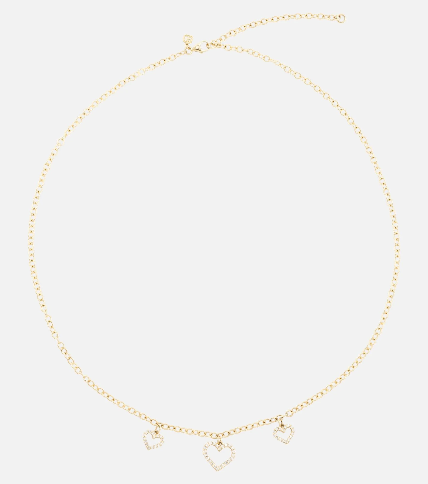 Three Hearts 14kt gold necklace with diamonds - 1