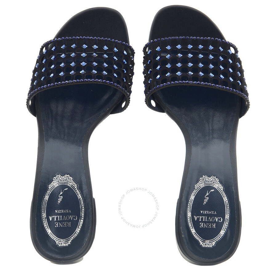 Rene Caovilla Jeweled Slider Sandals - 4
